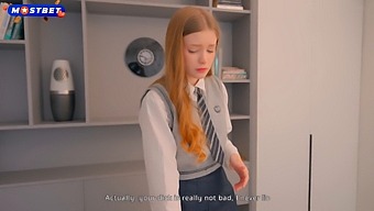 Redhead Student In Uniform Caught On Webcam, Choose Between Punishment And Rough Sex.